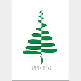 Stylized Christmas tree Posters and Art